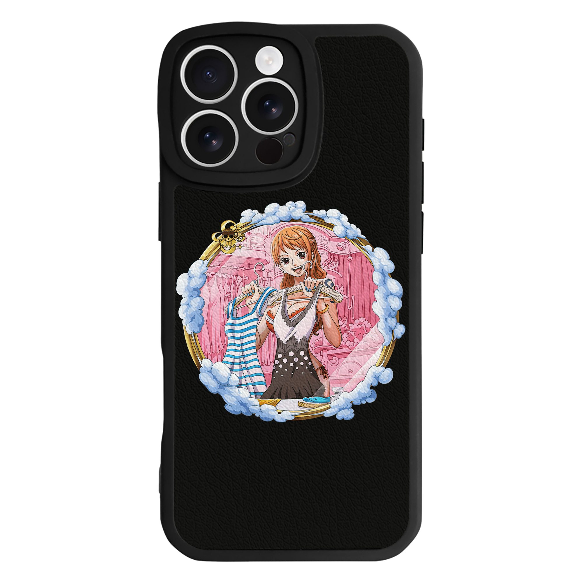 （画像用） ワンピース ナミ ONE PIECE Nami 【iPhone 16シリーズ対応】シリコンスマホケース（レザー調） 材質：シリコン